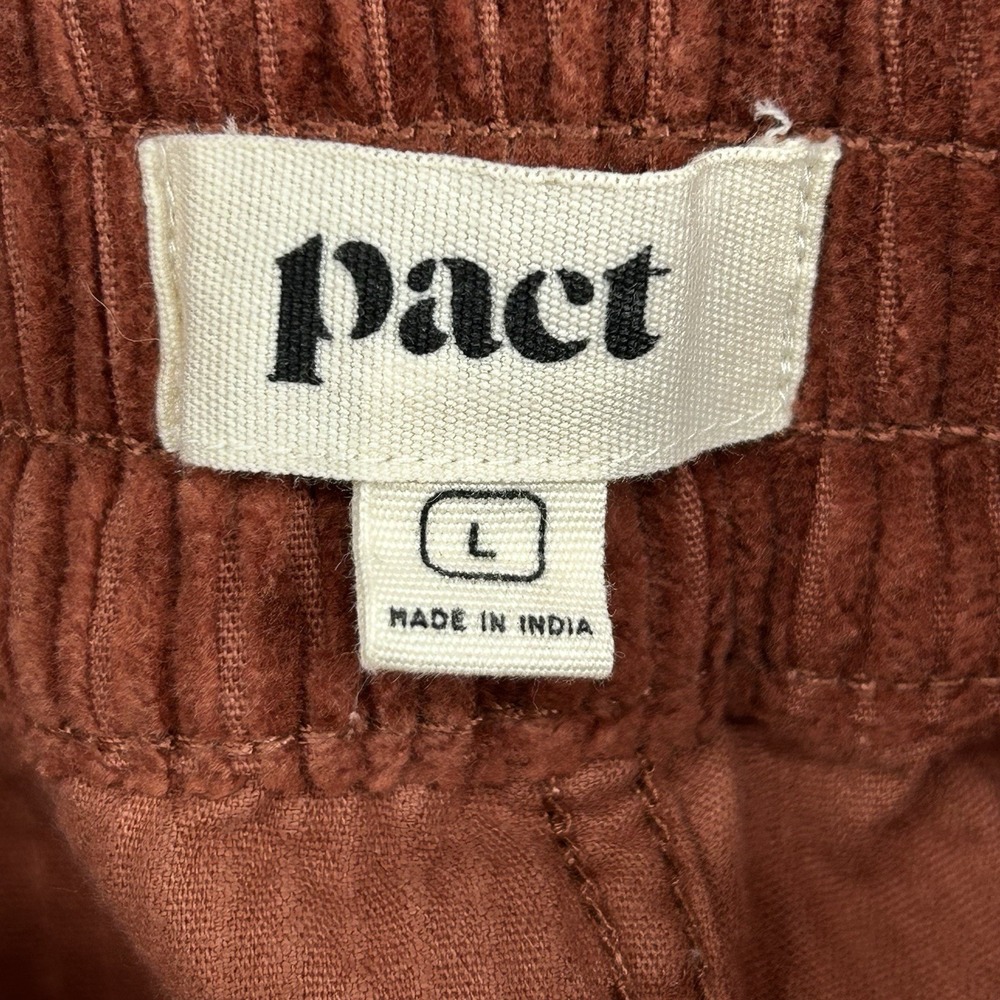 Pact Corduroy Organic Cotton Pants Women Size Large  Rust Brown Casual - Picture 7 of 9
